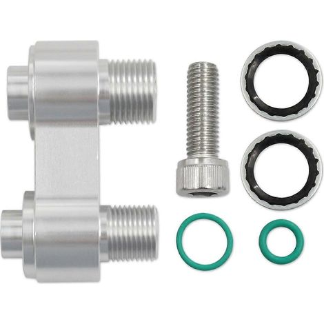 Adaptateur de compresseur de climatisation pour raccord R4, usiné CNC en aluminium. (1/5)