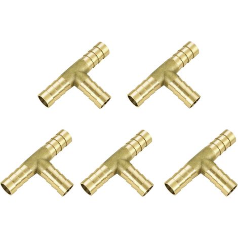 T-tuyau Connecteur 10mm, 5 Raccords de Tuyau T pièce en Laiton (1/5)