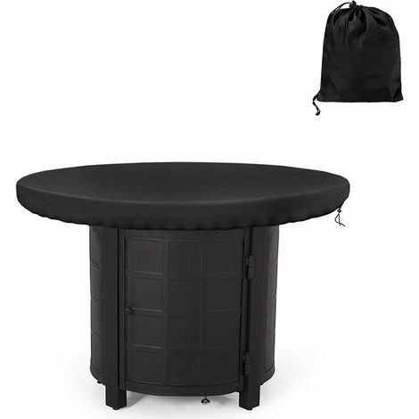 Copertura per camino rotonda, impermeabile, anti UV 420D, per piano cottura e piastra di cottura, nera (diametro 80 cm)