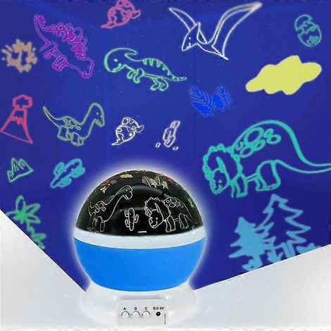 Veilleuse pour enfants avec projecteur de dinosaure rotatif à 360°, lampe de plafond