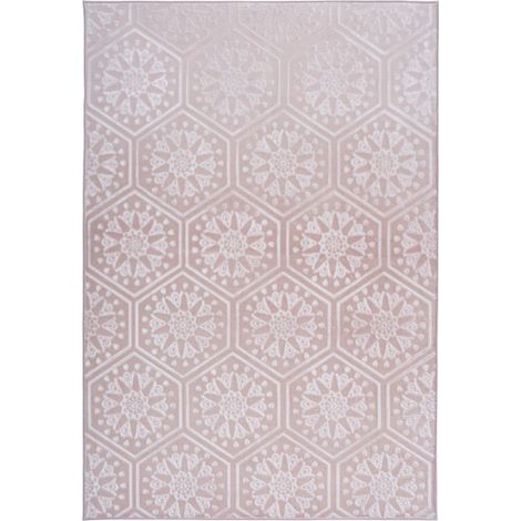 Tapis Moderne Fait Main "Monroe II" Rose 80 x 300 cm (1/4)