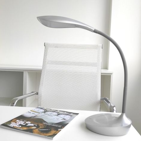 Lampe LED Tactile, Intensité Réglable et USB 4,4W 6500K Argentée