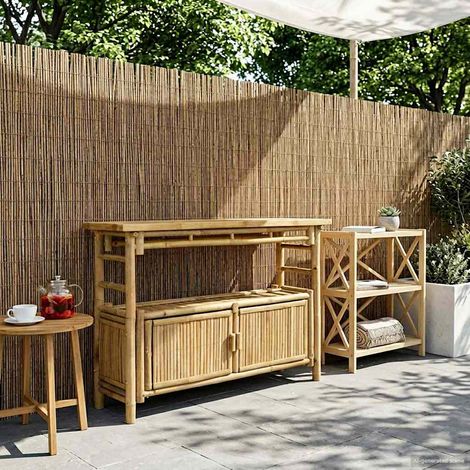 vidaXL  Console Table  with Shelf Natural 110 x 35 x 75 cm Bamboo