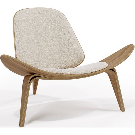 Privatefloor – Fauteuil relax scandinave en boucle – Structure en bois plié – Assise ergonomique – Dimensions 75x87x79cm (1/5)