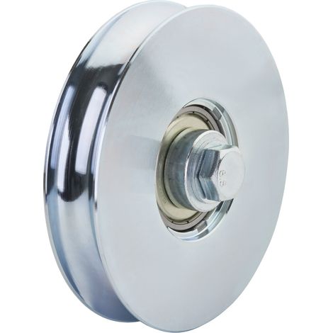 SOTECH Schiebetürbeschlag Rollen oder Laufschiene, Torrolle, Ø120 (R10), inkl. Montageset, Stahl, verzinkt