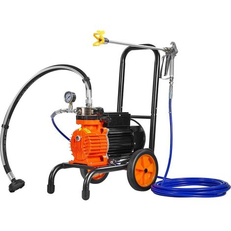 Pulvérisateur de Peinture sans Air 900 W 1800 PSI Pistolet Airless sur Roulettes Débit 1,8 L/min pour Murs Clôtures (1/5)