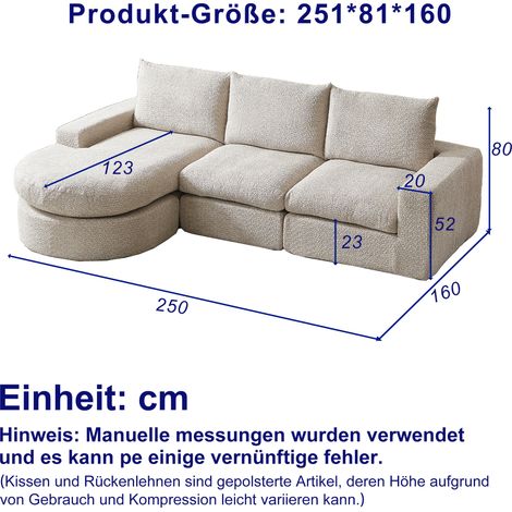 Canapé d'angle modulable en L chenille méridienne mousse compressée sans assemblage (1/5)