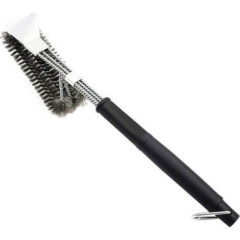Brosse à Barbecue avec spatule en Acier Inoxydable 304 et poignée Longue - Idéal pour Barbecue à Charbon ou électrique (1/5)