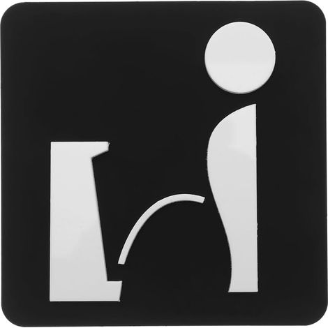 Self Adhesive Acrylic Urinal Sign Wall Decoration Toilet Man Door Indicator for Offices Hotels and Restaurants Easy Installation Minimalist Design (1/5)