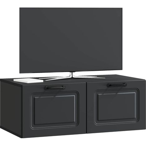 vidaXL  Wall-Mounted TV Cabinet  Black 78.5 x 41 x 30 cm Engineered Wood