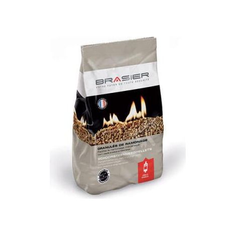 Joncoux – Pellets de ramonage catalytique Brasier – Étui de 1,5 kg – Nettoyage automatique des conduits de fumée – Compatible poêles à bois et cheminées