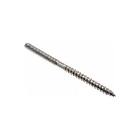 Goujon double filetage bois et métrique - Pas à gauche - D6 mm - 90 mm - Inox A4 316 - CROSO