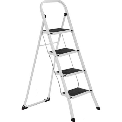 Sgabello/Scaletta pieghevole in metallo 4 gradini con gradini antiscivolo