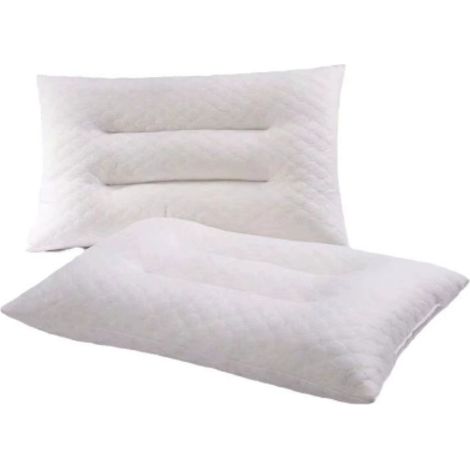 almohada de látex natural, soporte firme, funda de punto, antibacteriana, hipoalergénica, para quienes duermen boca arriba o de lado. (1/5)