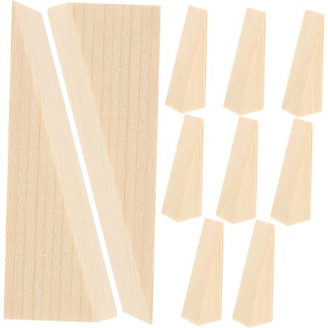 Cale-Porte en Bois Beige, Lot de 10, Butoir D’arrêt au Sol (1/5)