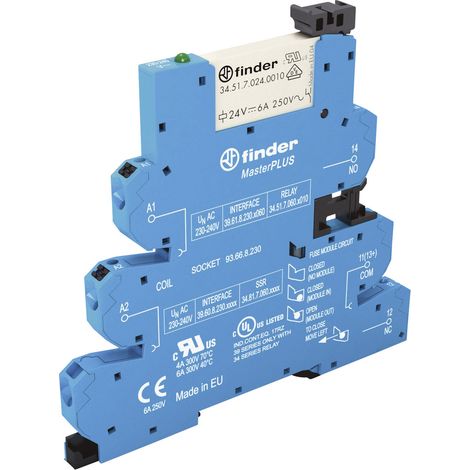 Finder 39.61.3.230.0060 Koppelrelais 230 V/AC 6 A 1 Wechsler  1 St.