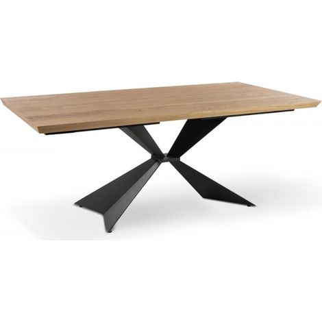 Mesa Extensible - Stark - Roble Natural y Negro - 100cm x 200/300cm x 76cm (1/5)