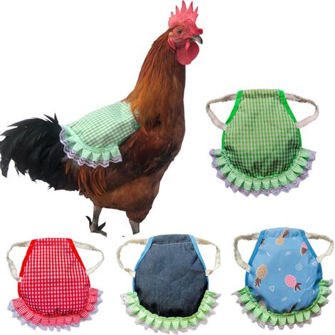 Cross-Border Amazon Hen Saddle Apron — Feather Protector & Back Guard (Double-Layer) Red Plaid + Green Plaid + Small Stars + Blue Pi (1/5)