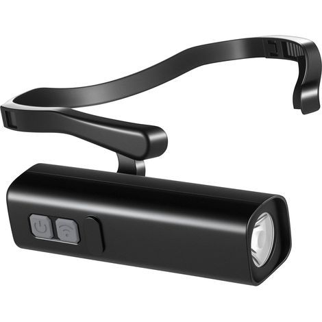 Lampe frontale à crochet d'oreille, noire, mono-panneau, haute intensité, rechargeable, lampe de pêche nocturne ultra-lumineuse, type bandeau. (1/5)