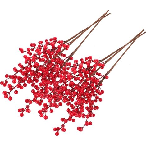 rote Beeren 6 Stück festliche Deko Schaumstiele