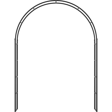 Arche de jardin en métal noir pour plantes grimpantes et ornement extérieur, 157 x 40 x 223 cm