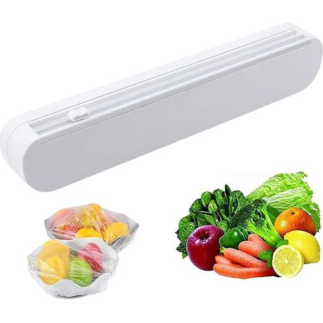 Distributeur D'emballage Alimentaire - Lame Rétractable - Pour Film Étirable Papier Aluminium Parchemin - Fixation Par Ventouses - 1 Pièce