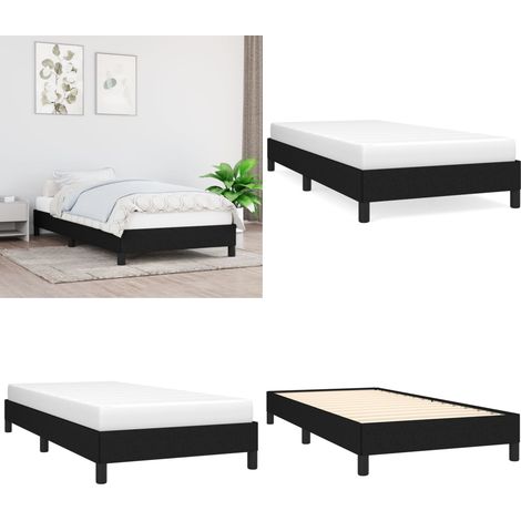 Bettgestell ohne Matratze Schwarz 90x200 cm Stoff - Bettrahmen - Doppelbett - Boxspringbetten - Lattenrost - Schlafzimmermöbel - Home & Living (1/5)