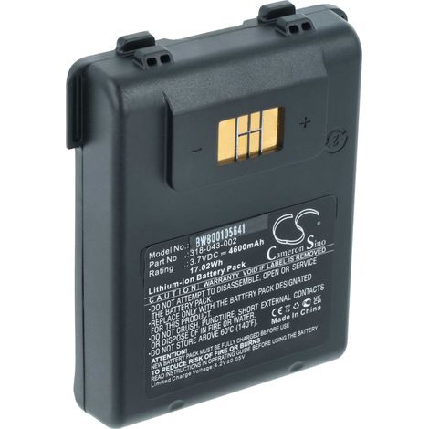 vhbw Akku Ersatz für Intermec 1000AB01, 318-043-002, 318-043-012, 318-043-022 für Barcodescanner POS (4600mAh, 3,7V, Li-Ion)