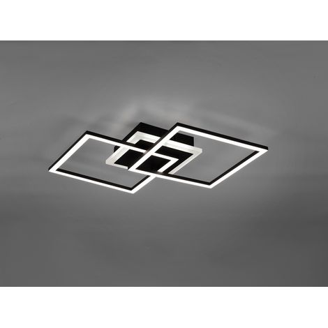 Große LED Deckenleuchte VENIDA eckig Schwarz, dimmbar, Breite 57cm (1/5)