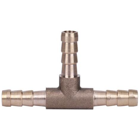 QORVA- Connecteur de menuisier de tuyau de carburant à 3 voies, pièce en T en laiton, 6mm pour tuyau de gaz, d'huile et d'air comprimé