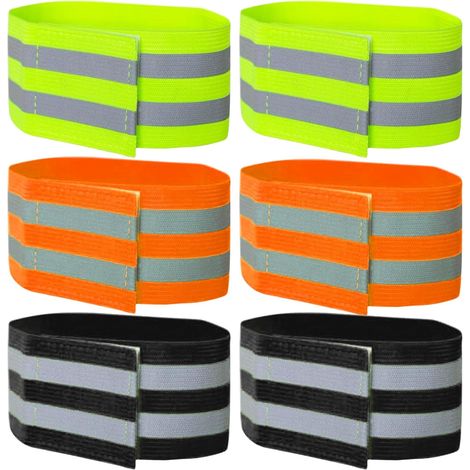 Bande réfléchissante, lot de 6 réflecteurs pour vêtements, réflecteurs, pince pour pantalon de vélo, protection pour pantalon de vélo, réflecteurs pour vêtements de jogging et de cyclisme en extérieur