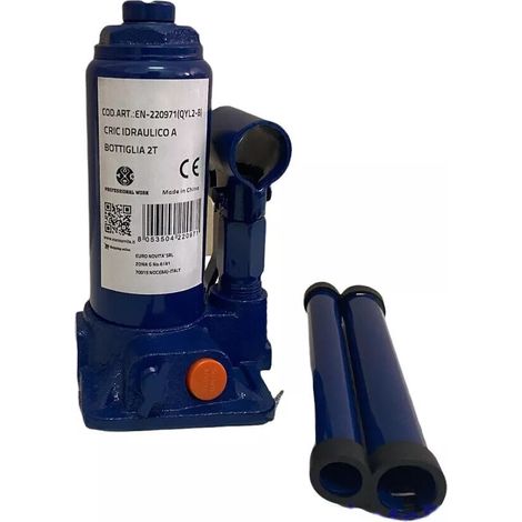 CRIC A BOTTIGLIA 2 TONNELLATE SOLLEVATORE CRICK IDRAULICO A BOTTIGLIA 2 TON