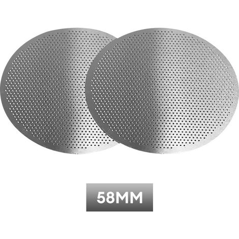 Kaffeefiltereinsätze aus Edelstahl, geeignet für Kaffeemaschinenzubehör, 58,5 mm/zwei Stück.