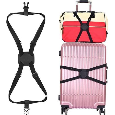 Sangles à bagages, élastiques pour ajouter un sac, sangles élastiques pour valise, faciles à transporter (1/5)