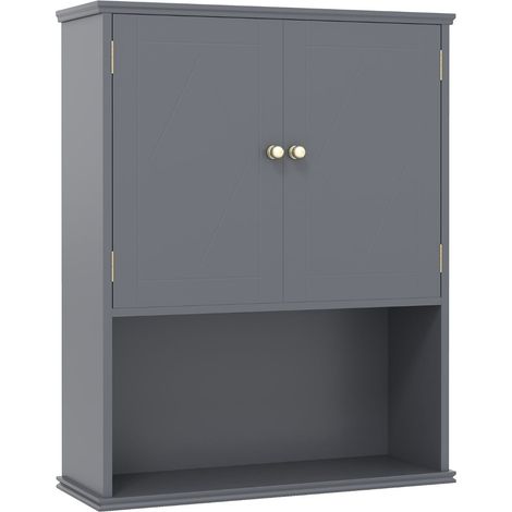 Badezimmer-Wandschrank mit 2 Türen und verstellbarem Einlegeboden