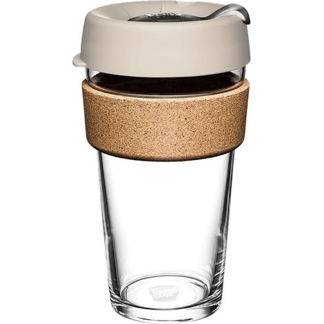 Tasse à café – Verre trempé et liège Naturel, L 454 ML – Filtre (1/5)