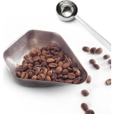 Plat à haricots en acier inoxydable + cuillère doseuse noire + spraycoupelle à peser les grains de café, cuillère doseuse en acier inoxydable, cuillère doseuse pour café à usage domestique, accessoire (1/5)