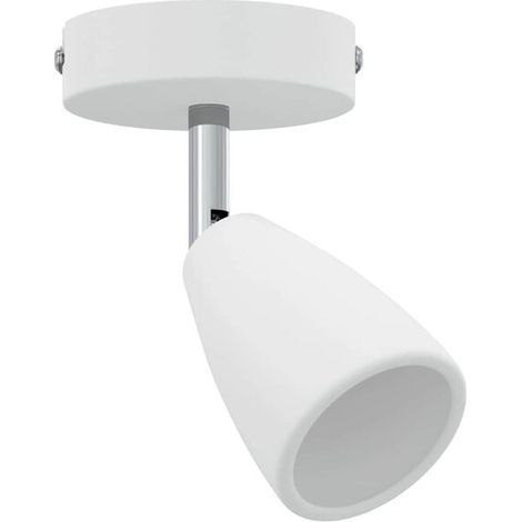 Spot de plafond, blanc, 8 x 8 x 14 cm, métal. (1/5)