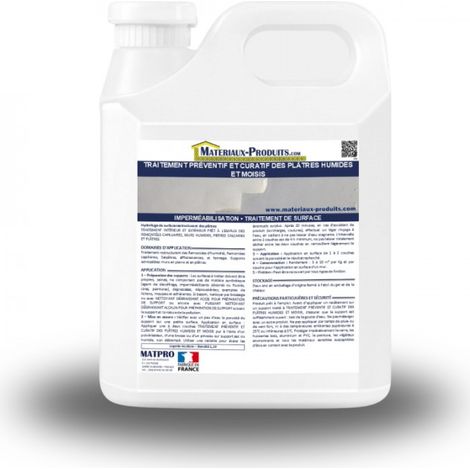 Traitement préventif et curatif des plâtres humides et moisis - 2.5 L Incolore - MATPRO