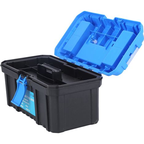 Coffre à outils PP plastique portable rangement pièces électrique valise double étage électricien 381 petite (1/5)