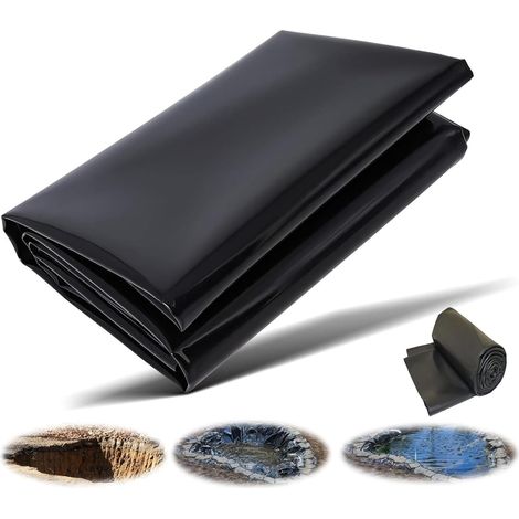 Bache Bassin Exterieur Bâche Noire pour Bassin 2x4m - Liner Bassin pour Bassins D'agrément Bassin a Poisson Sélection d'eau Cascade Fontaines Fleurs Jardinage Serres (1/5)