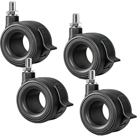 4 Pièces Roulettes Pivotantes avec Frein, Roulette Universelle Charge Max 80 kg avec Filetage M8, Silencieuses et Pivotantes à 360° Convient, pour Meubles Barbecue Chariots et Equipements (1/5)