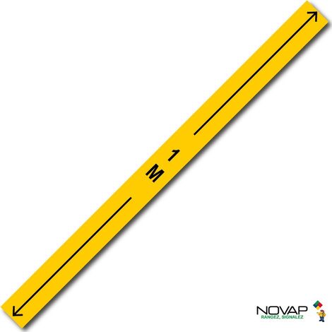 Bande 1m avec flèche - Jaune - spécial sol - 1000x70 mm - 4008134
