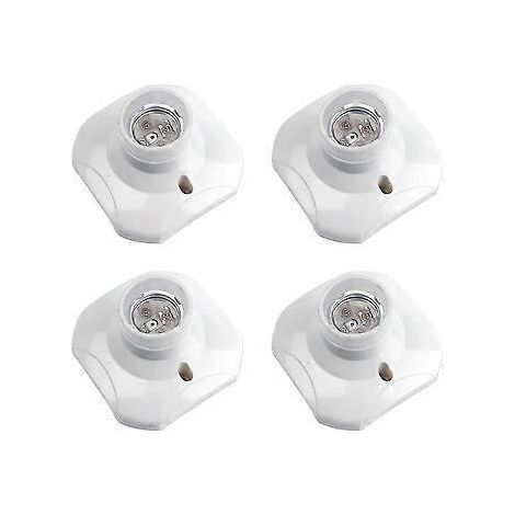 Douille de plafond à visser E27, douille de garage E27, 220-240 V CA, support de douille pour ampoule LED, culot E27 pour plafonnier, douille de lampe en plastique blanc pour fixation murale (1/5)