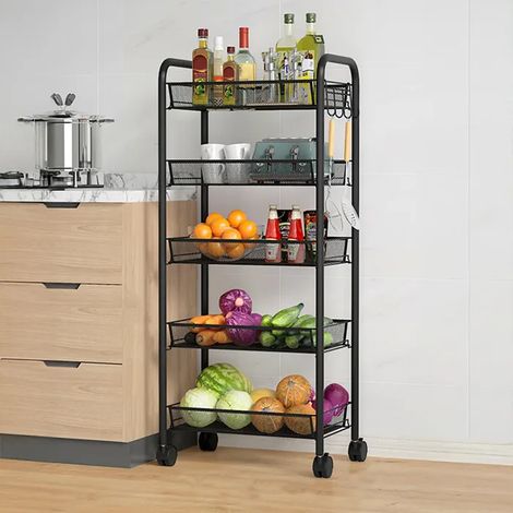 Meuble de cuisine mobile 5 Niveaux Étagère Chariot Desserte de Cuisine à Roulettes Rangement Stockage (1/5)