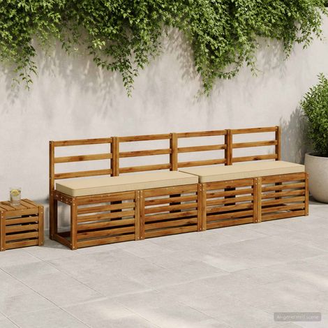 vidaXL Cojín para banco de 1 pieza VUGHT 100% Poliéster Beige (1/5)