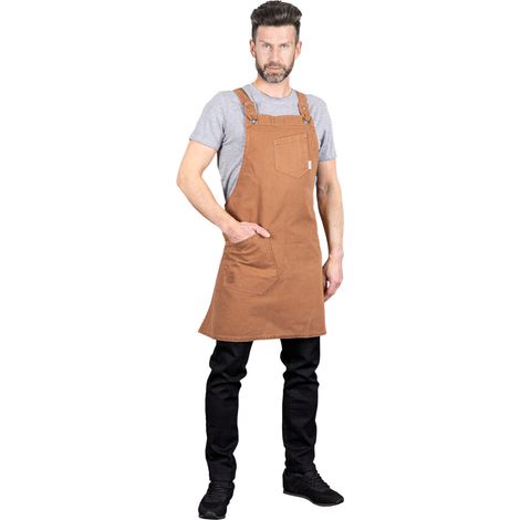 Jeans Latzschürze für Herren 90x100 cm braun