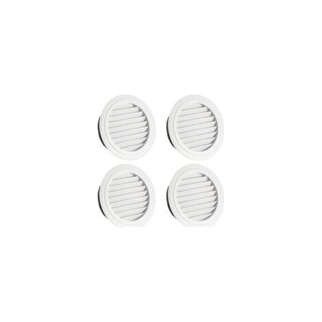 4-teiliges Lüftungsgitter-Set, 100 mm Lüftungsöffnung, rundes Lüftungsgitter, Insektenschutzgitter für den Außenbereich, weiß (1/5)