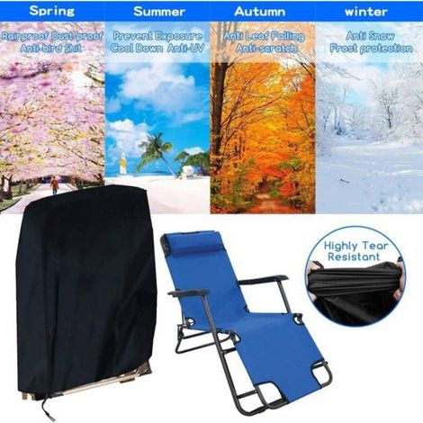 Housse de protection pour chaise longue pliante anti-UV impermable 210D Oxford dimensions 96 x 85 cm couleurs multiples Largeight (1/4)