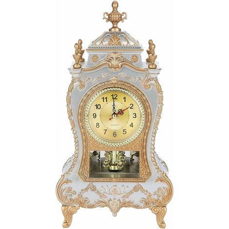Antique Clock, European Style Table Clock, Wall Clock with Pendulum and Chimes for Home Decor (1/5)